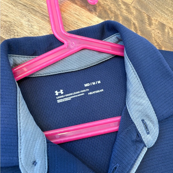 Under Armour Blue and Gray Polo Shirt - Picture 2 of 2